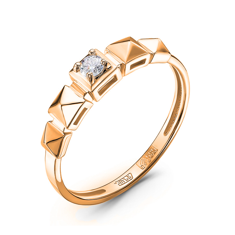 Кольцо, золото, бриллиант, красный, 01-3979